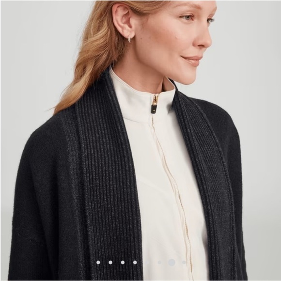 Allbirds Ivory Wool Cardi Long Merino Wool Duster Cardigan Shawl Collar S M New - Picture 9 of 12